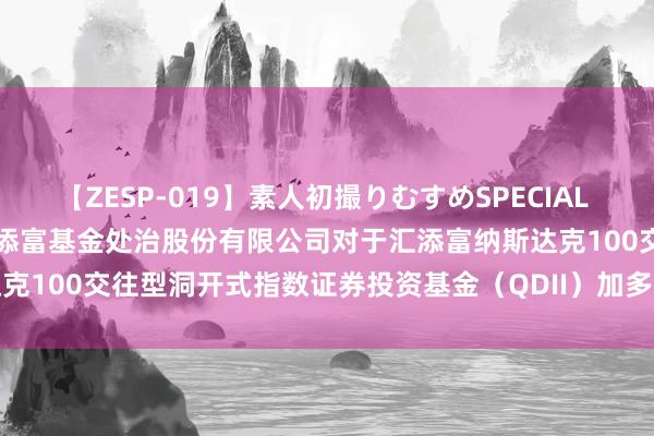 【ZESP-019】素人初撮りむすめSPECIAL Vol.3 纳指100ETF: 汇添富基金处治股份有限公司对于汇添富纳斯达克100交往型洞开式指数证券投资基金(QDII)加多申购赎回代理券商的公告