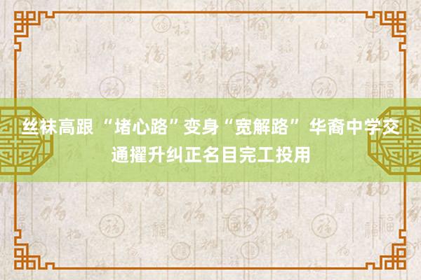 丝袜高跟 “堵心路”变身“宽解路” 华裔中学交通擢升纠正名目完工投用