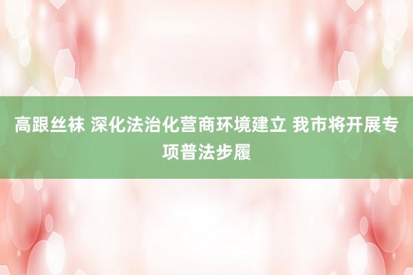 高跟丝袜 深化法治化营商环境建立 我市将开展专项普法步履