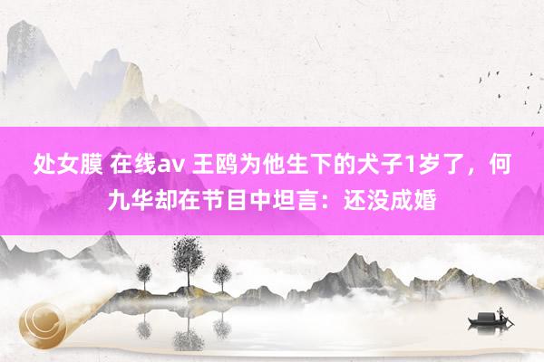 处女膜 在线av 王鸥为他生下的犬子1岁了,何九华却在节目中坦言:还没成婚