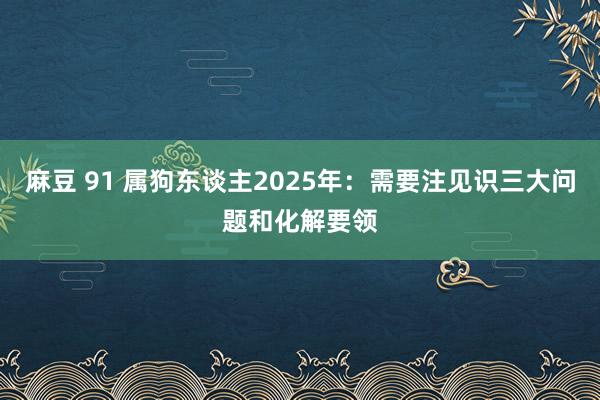 麻豆 91 属狗东谈主2025年：需要注见识三大问题和化解要领